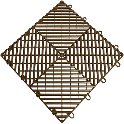 Brown interlocking garage floor tile