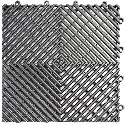 Gray interlocking garage floor tile