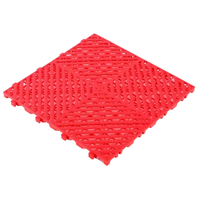 Red interlocking drainage floor tile
