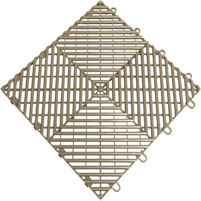 Tan interlocking garage floor tile
