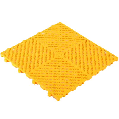 Yellow interlocking drainage floor tile